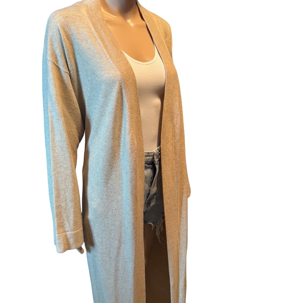 Women’s Long Open-Front Cream Cardigan Sweater